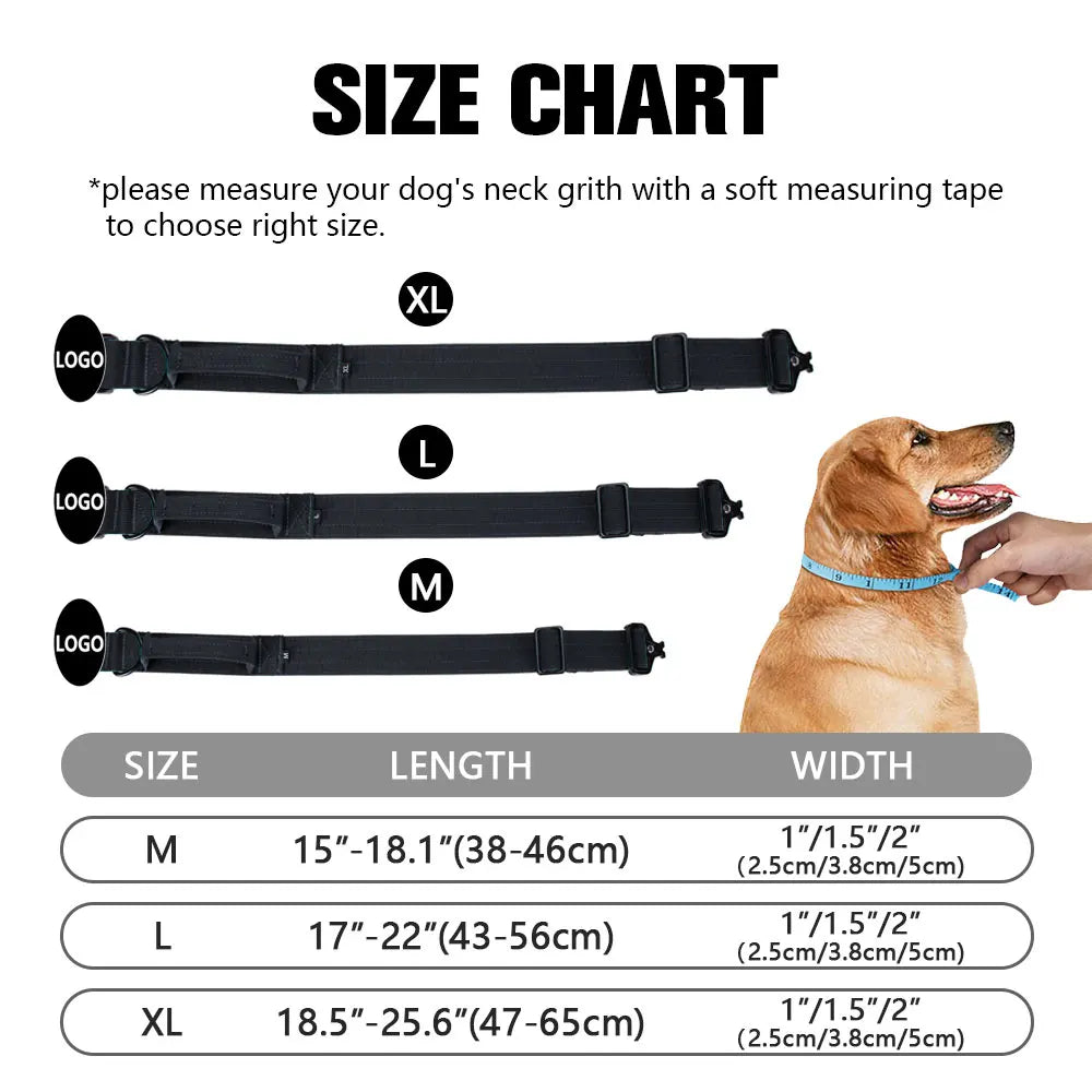 Collier Tactique Renforcé pour Chien avec Poignée de Contrôle