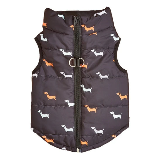 Gilet d'Hiver Matelassé à Carreaux pour Chien avec Ouverture pour Harnais