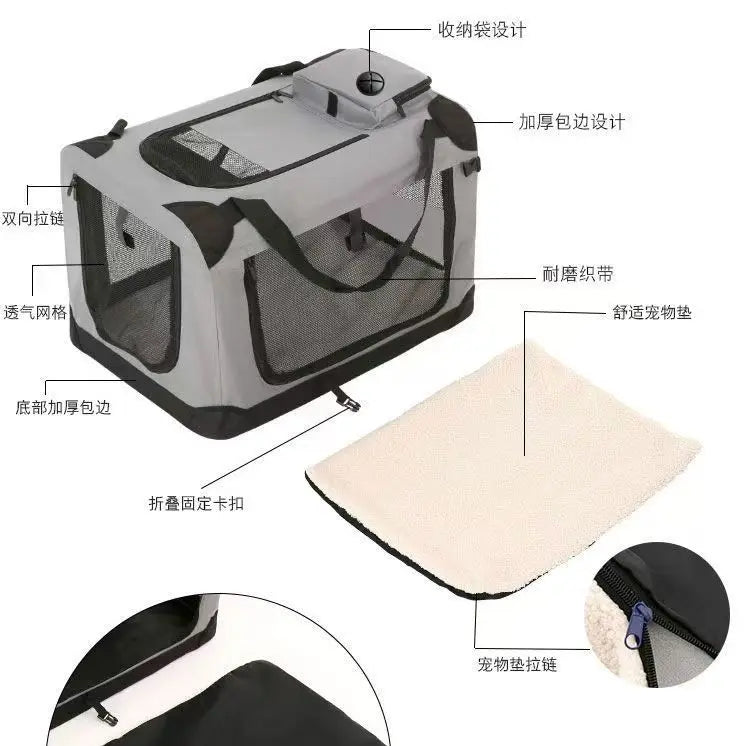 Sac de transport respirant en tissu Oxford pour animaux (jusqu'à 10 kg)