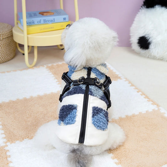 Manteau d'Hiver en Velours Granuleux Chaud pour Grands Chiens