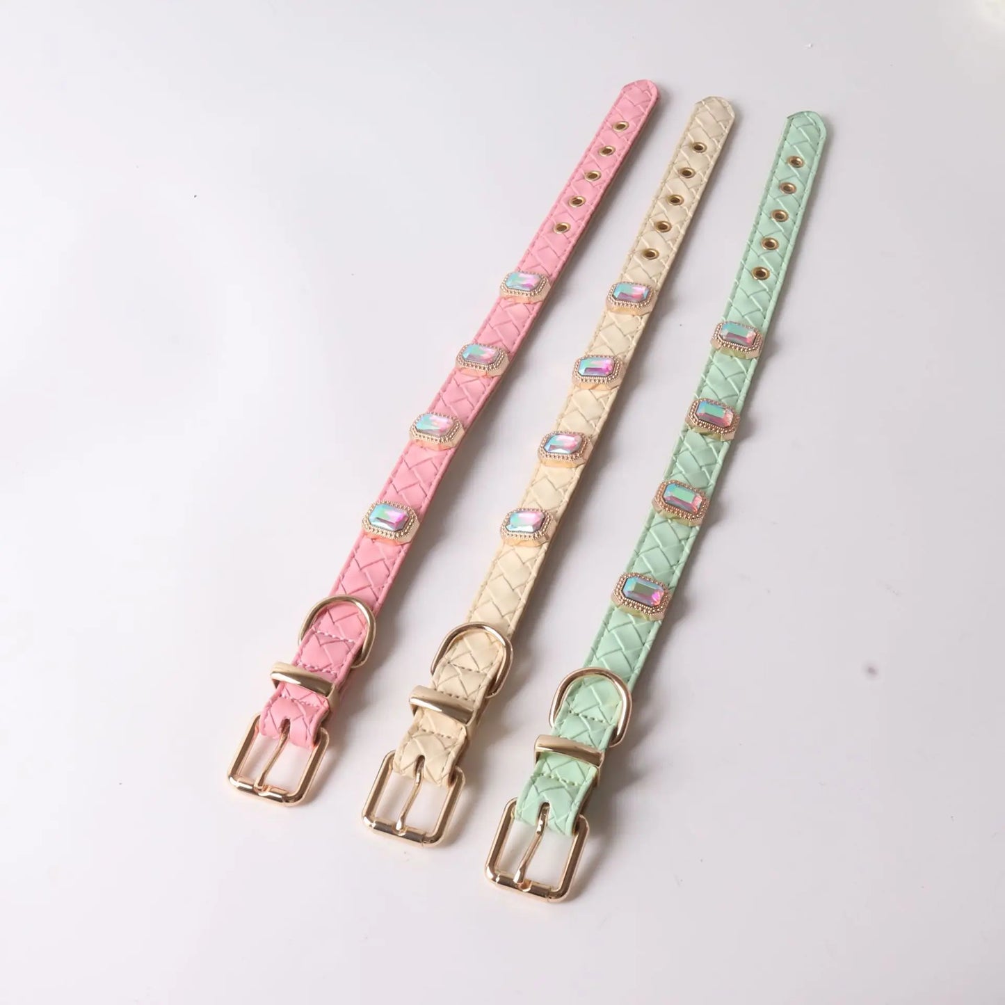 Collier Tressé en Cuir PU pour Animaux avec Boucle en Métal