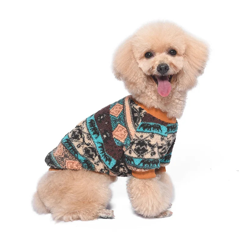 Sweat à capuche en polaire à carreaux pour chien pour la chaleur en automne et en hiver