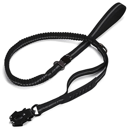 Laisse Tactique Bungee Amortissante pour Chien avec Attache Rapide