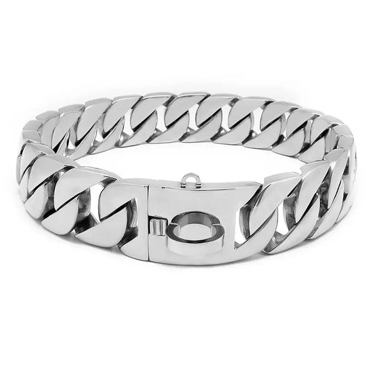Collier pour Chien en Chaîne Cubaine de 32 mm en Acier Inoxydable
