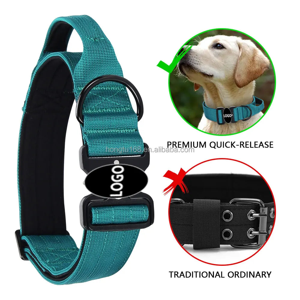 Collier Tactique Renforcé pour Chien avec Poignée de Contrôle