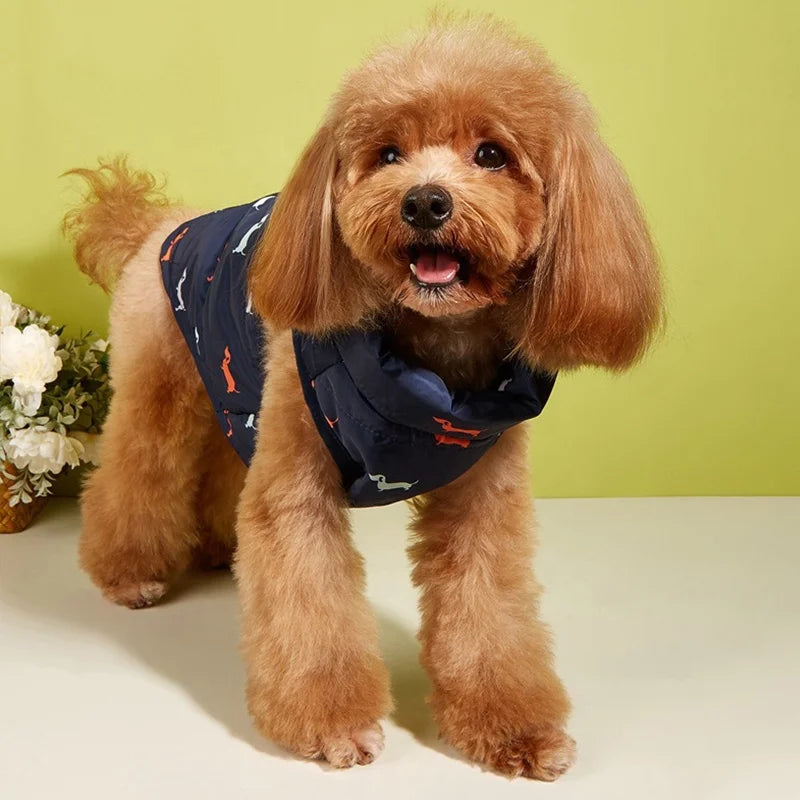 Gilet d'Hiver Matelassé à Carreaux pour Chien avec Ouverture pour Harnais