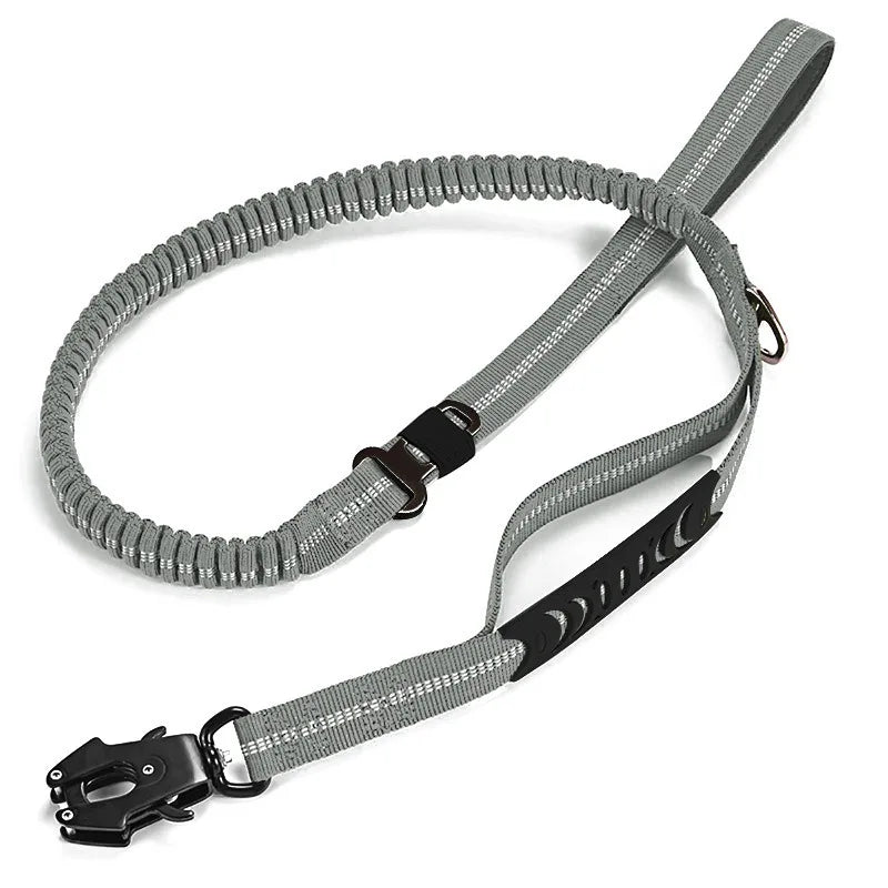 Laisse Tactique Bungee Amortissante pour Chien avec Attache Rapide