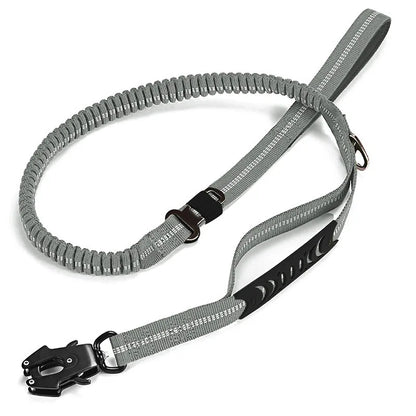 Laisse Tactique Bungee Amortissante pour Chien avec Attache Rapide