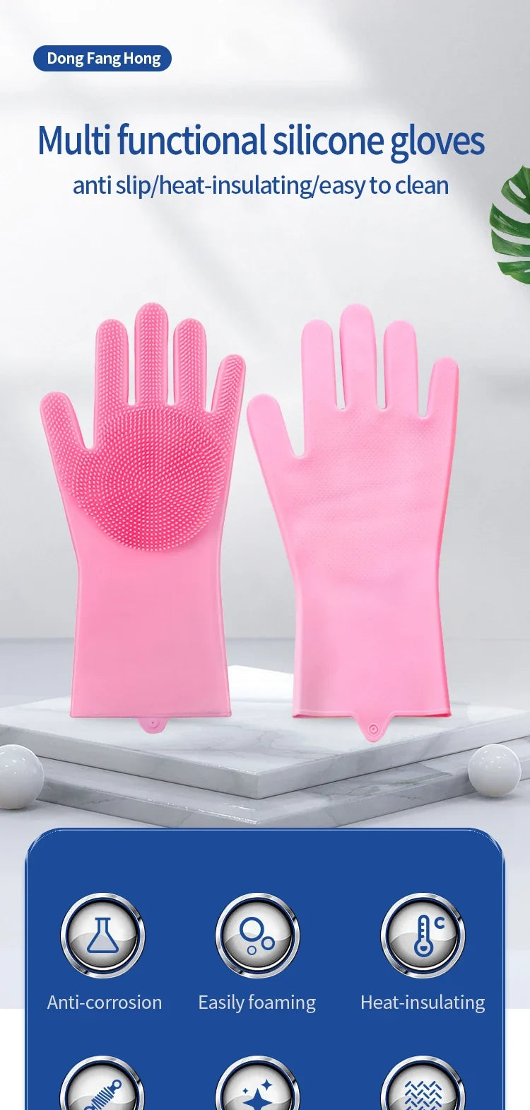 Gants de toilettage en silicone pour animaux – Imperméables, retirent les poils