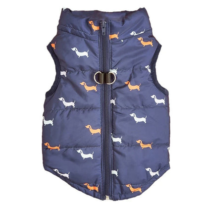 Gilet d'Hiver Matelassé à Carreaux pour Chien avec Ouverture pour Harnais