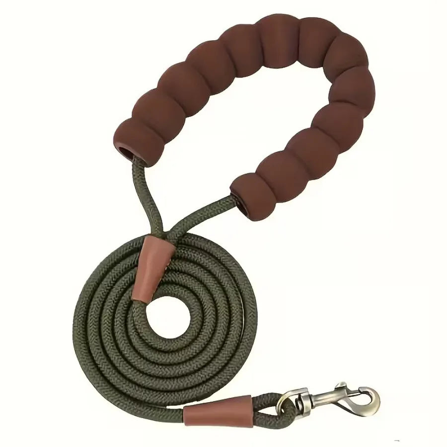 Laisse pour chien en nylon durable avec poignée en silicone confortable