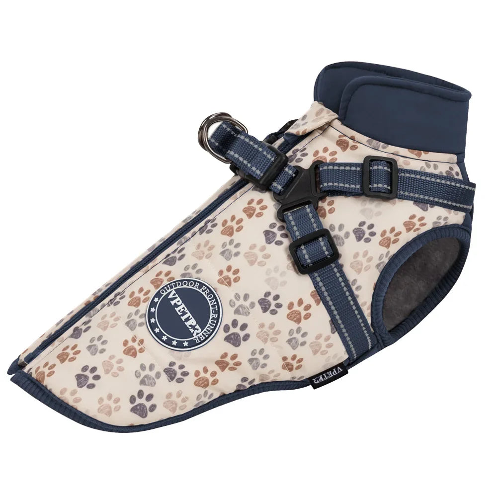 Manteau Matelassé Imperméable pour Chien avec Harnais Intégré