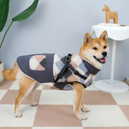 Manteau d'Hiver en Velours Granuleux Chaud pour Grands Chiens