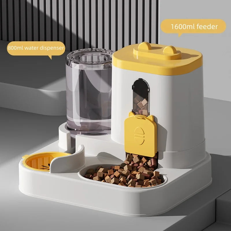 Distributeur automatique 2-en-1 de nourriture et fontaine à eau pour animaux