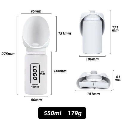Bouteille d'eau portable et pliable pour animaux – Distributeur de voyage 500 ml