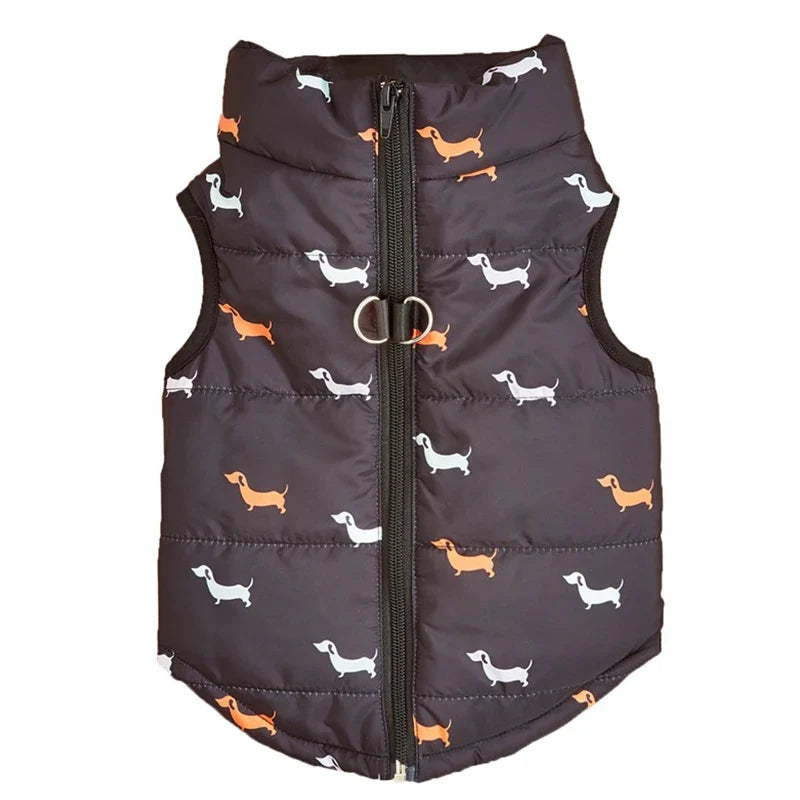 Gilet d'Hiver Matelassé à Carreaux pour Chien avec Ouverture pour Harnais