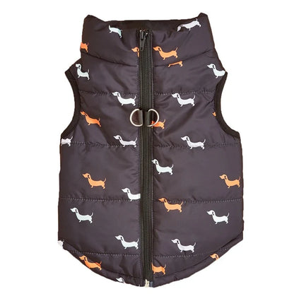 Gilet d'Hiver Matelassé à Carreaux pour Chien avec Ouverture pour Harnais