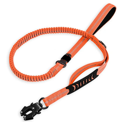 Laisse Tactique Bungee Amortissante pour Chien avec Attache Rapide