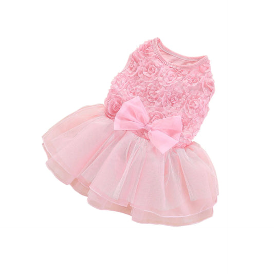 Robe florale pour chien avec nœud