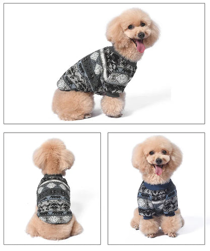 Sweat à capuche en polaire à carreaux pour chien pour la chaleur en automne et en hiver