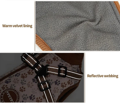 Manteau Matelassé Imperméable pour Chien avec Harnais Intégré