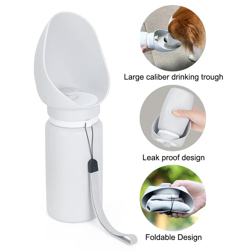 Bouteille d'eau pliable en silicone étanche pour chien