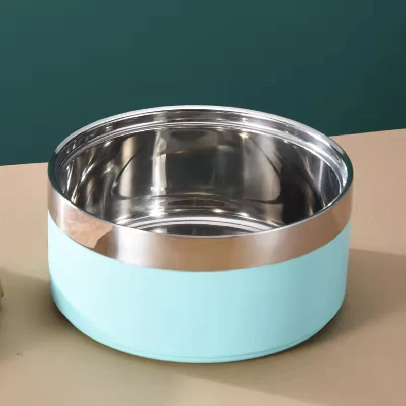 Gamelle anti-glouton en acier inoxydable avec base antidérapante
