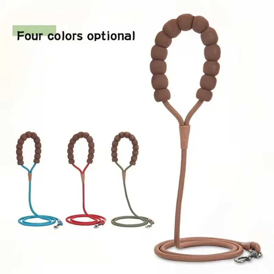 Laisse pour chien en nylon durable avec poignée en silicone confortable
