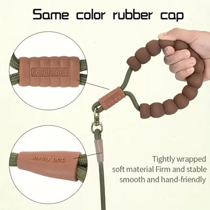 Laisse pour chien en nylon durable avec poignée en silicone confortable