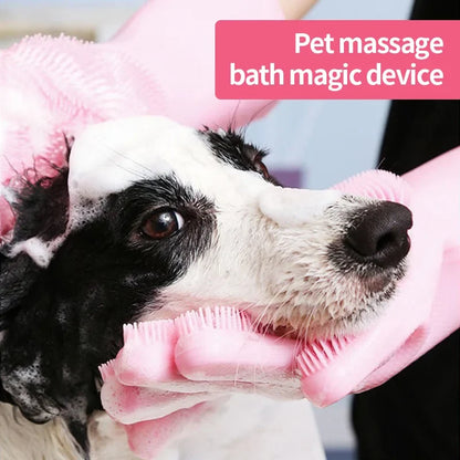 Gants de toilettage en silicone pour animaux – Imperméables, retirent les poils