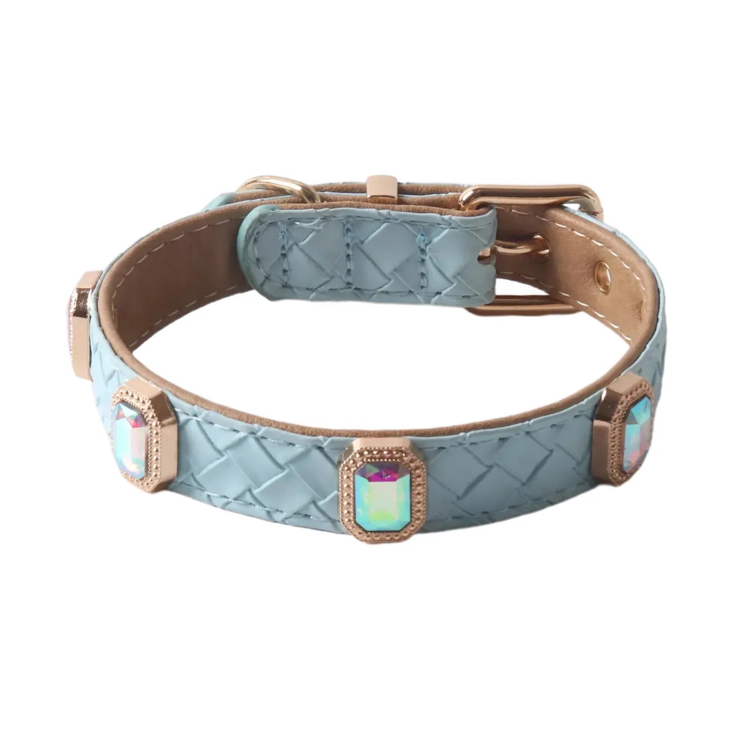 Collier Tressé en Cuir PU pour Chien et Chat avec Boucle en Métal