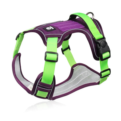 Harnais tactique anti-traction pour chien avec visibilité réfléchissante