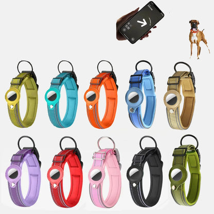 Collier en Nylon Réfléchissant Ajustable pour Chien avec Housse AirTag