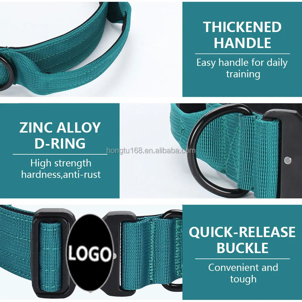 Collier Tactique Renforcé pour Chien avec Poignée de Contrôle