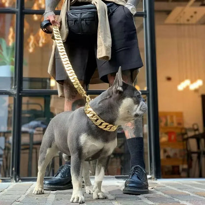 Collier pour Chien en Chaîne Cubaine en Acier Inoxydable 32mm avec Fermeture Rapide