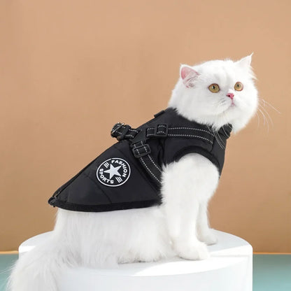 Manteau d'hiver imperméable pour animaux avec harnais intégré pour chiens et chats