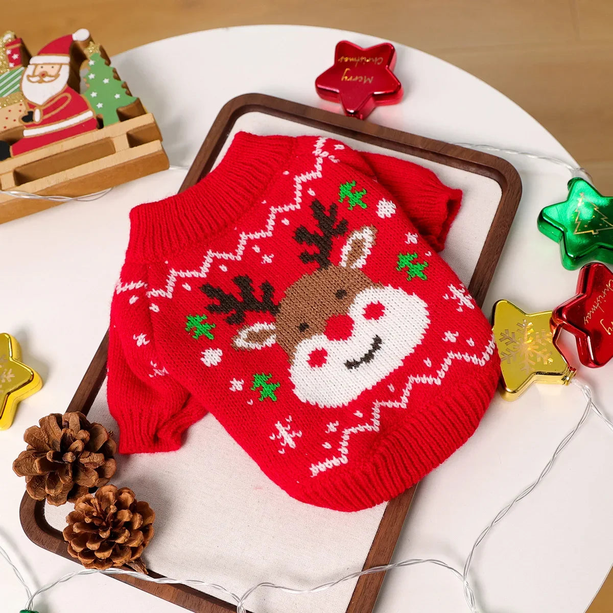 Pull d'Hiver Festif pour Chien - Manteau Écologique et Chaud pour les Fêtes