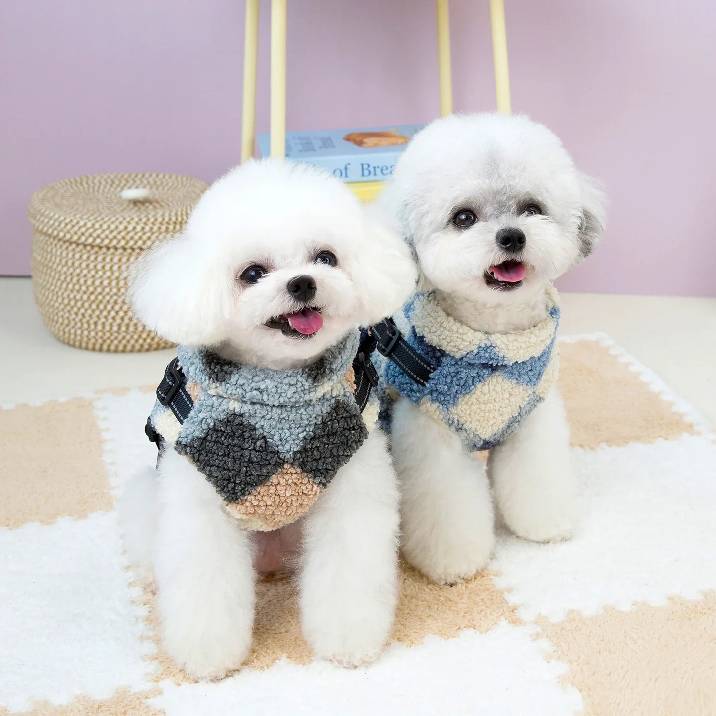 Manteau d'Hiver en Velours Granuleux Chaud pour Grands Chiens