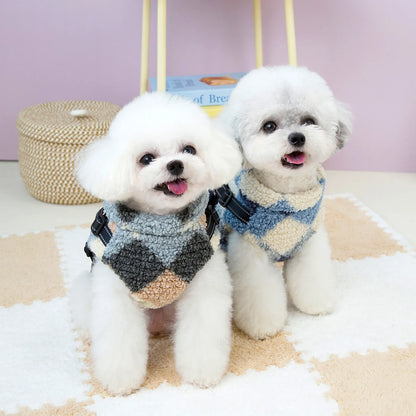 Manteau d'Hiver en Velours Granuleux Chaud pour Grands Chiens
