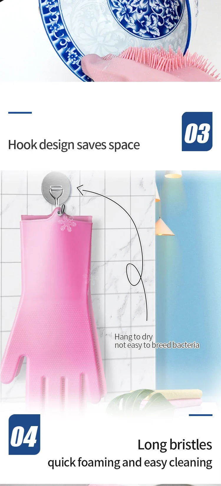 Gants de toilettage en silicone pour animaux – Imperméables, retirent les poils