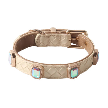Collier Tressé en Cuir PU pour Chien et Chat avec Boucle en Métal