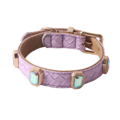 Collier Tressé en Cuir PU pour Chien et Chat avec Boucle en Métal