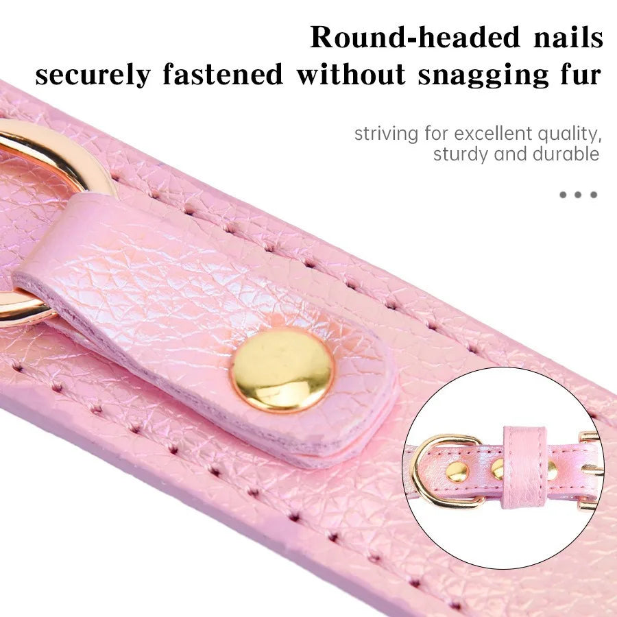 Collier pour chien en cuir PU rembourré et confortable pour petites races