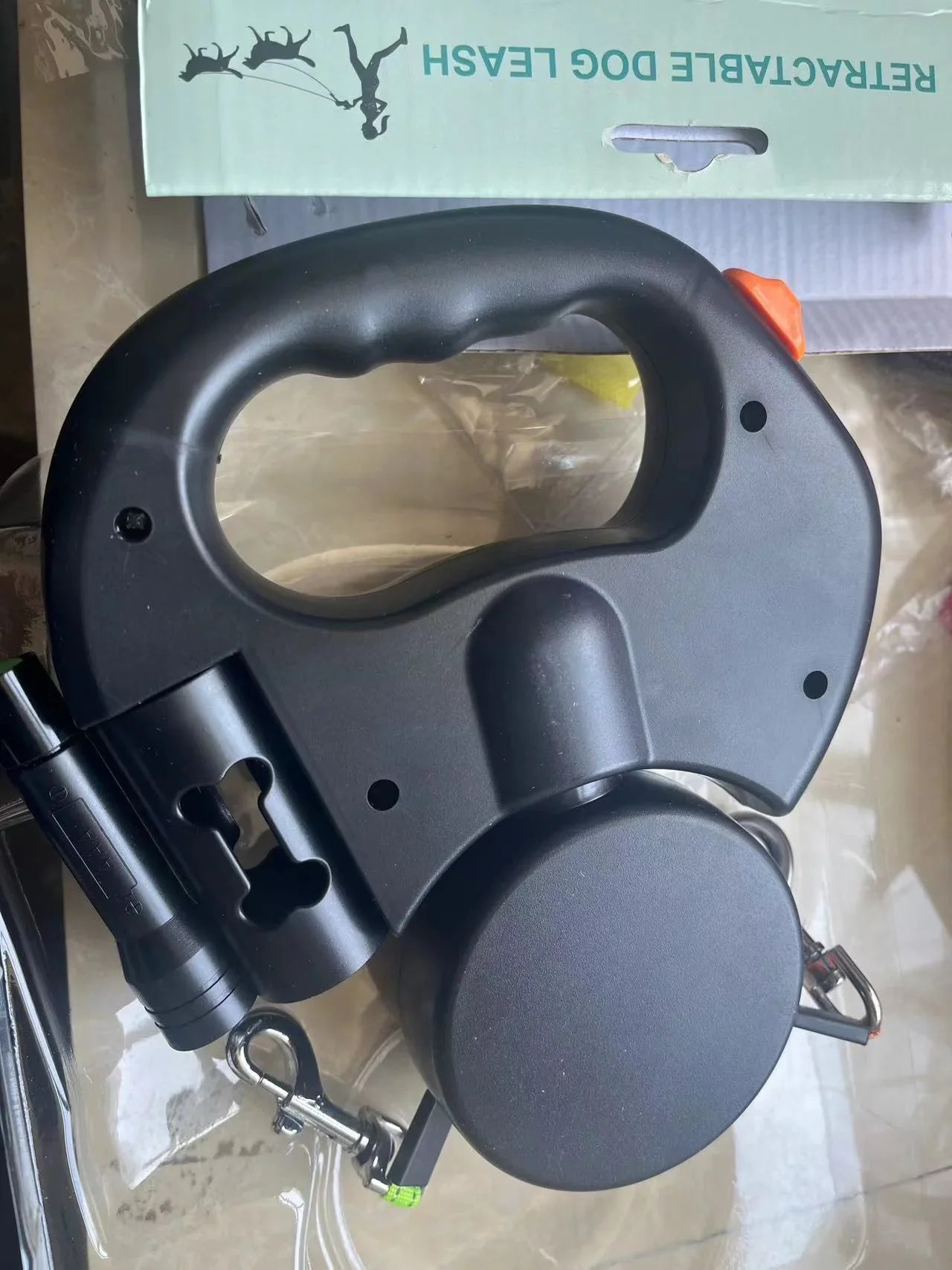 Laisse Double Rétractable Réglable pour Chien avec Lumière de Sécurité