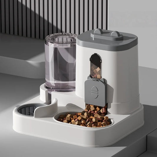 Distributeur automatique 2-en-1 de nourriture et fontaine à eau pour animaux