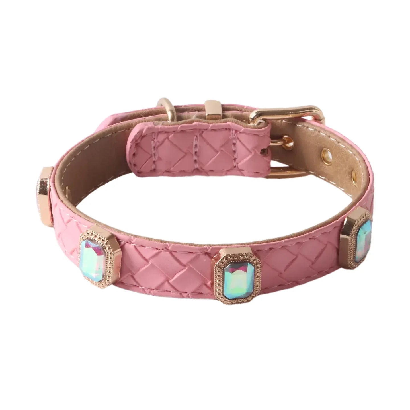 Collier Tressé en Cuir PU pour Chien et Chat avec Boucle en Métal