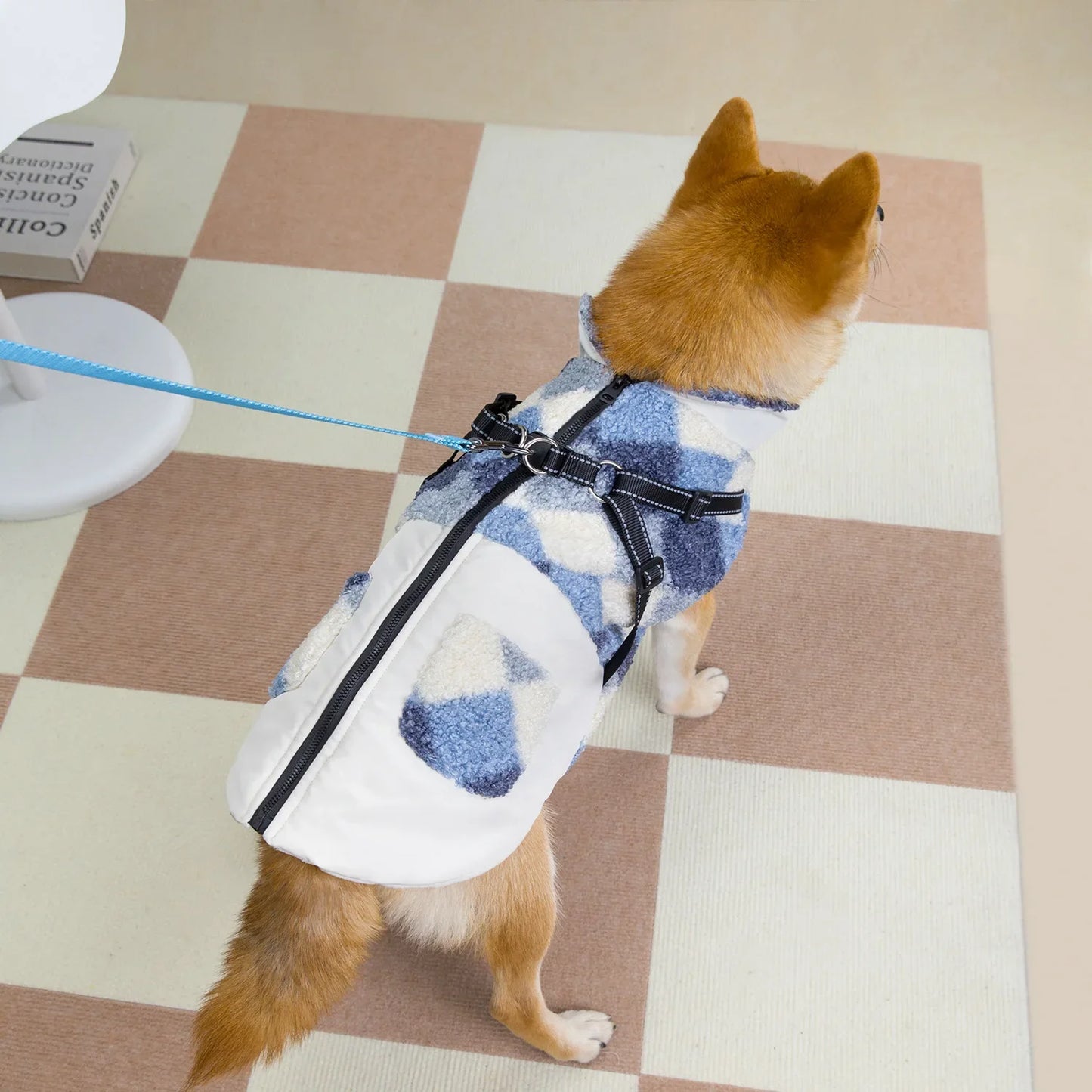 Manteau d'Hiver en Velours Granuleux Chaud pour Grands Chiens