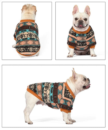 Sweat à capuche en polaire à carreaux pour chien pour la chaleur en automne et en hiver