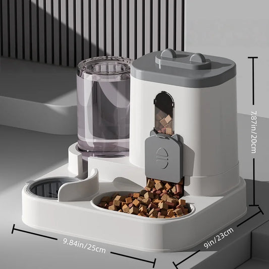 Distributeur automatique 2-en-1 de nourriture et fontaine à eau pour animaux