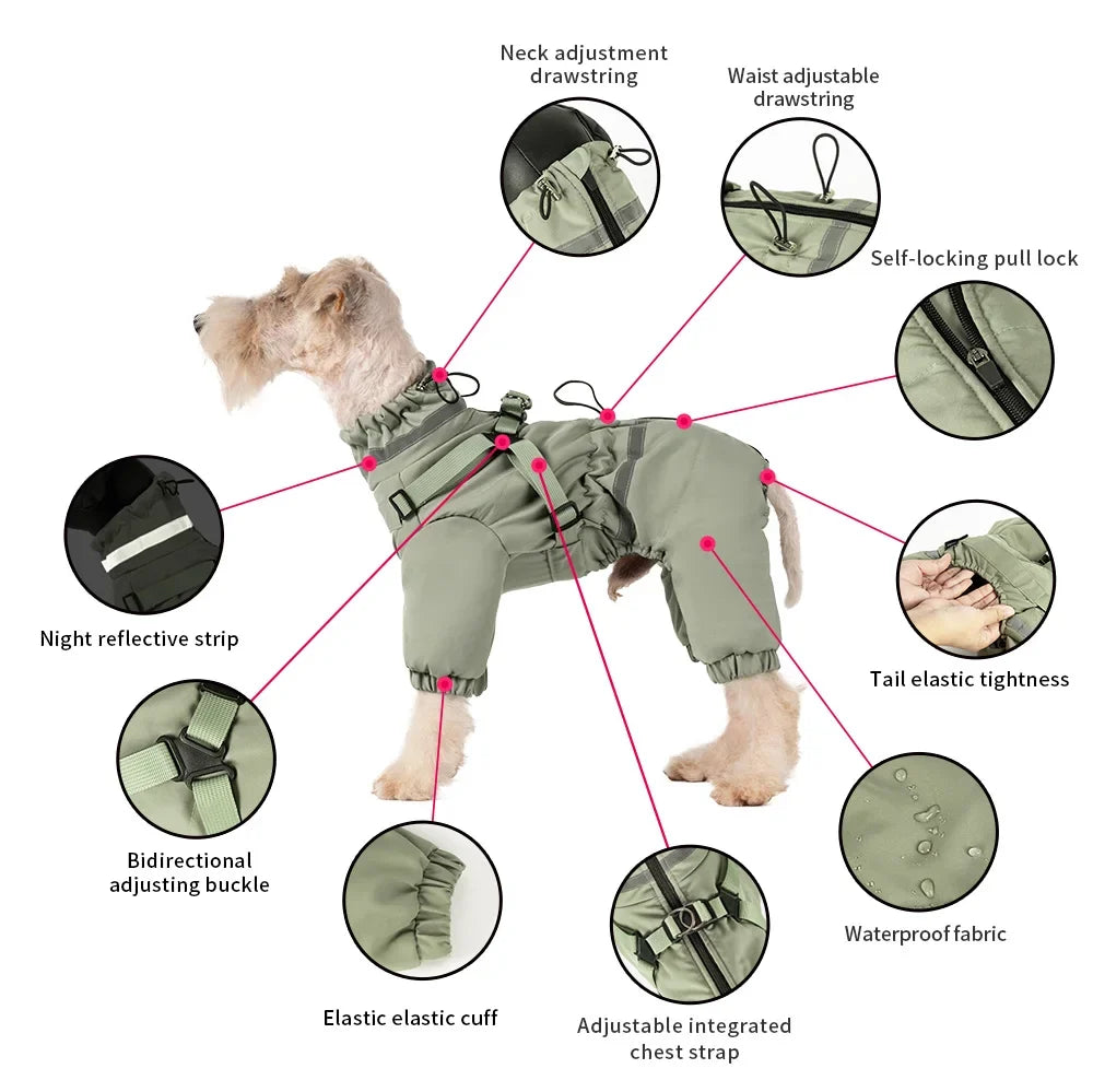 Combinaison Imperméable pour Chien : Veste Quatre Pattes Respirante et Chaude